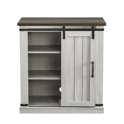 32 in. Sliding Barn Door Accent Cabinet Storage - 32 in Width