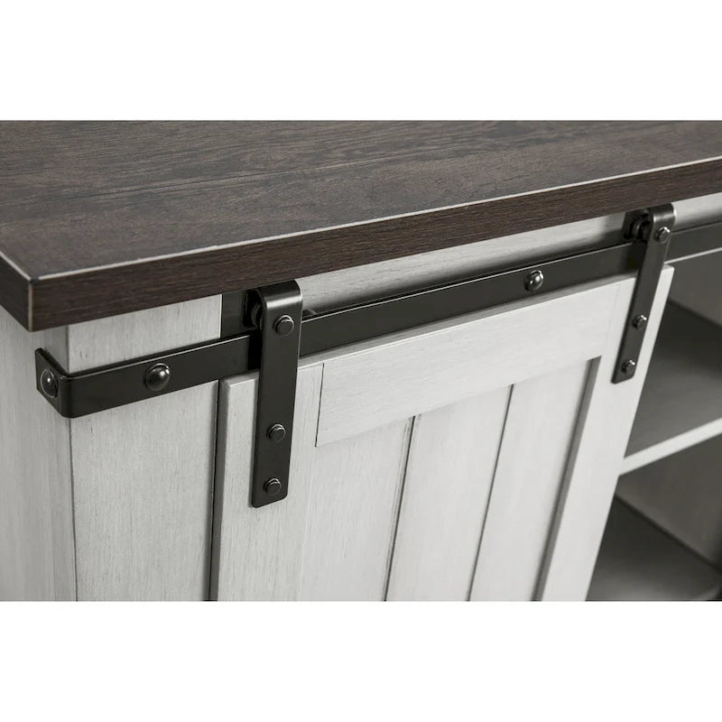 32 in. Sliding Barn Door Accent Cabinet Storage - 32 in Width