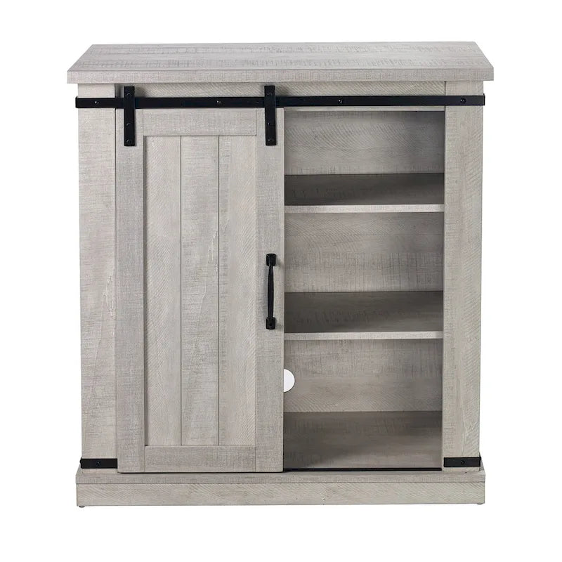 32 in. Sliding Barn Door Accent Cabinet Storage - 32 in Width