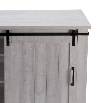 32 in. Sliding Barn Door Accent Cabinet Storage - 32 in Width