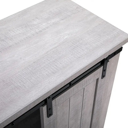 32 in. Sliding Barn Door Accent Cabinet Storage - 32 in Width