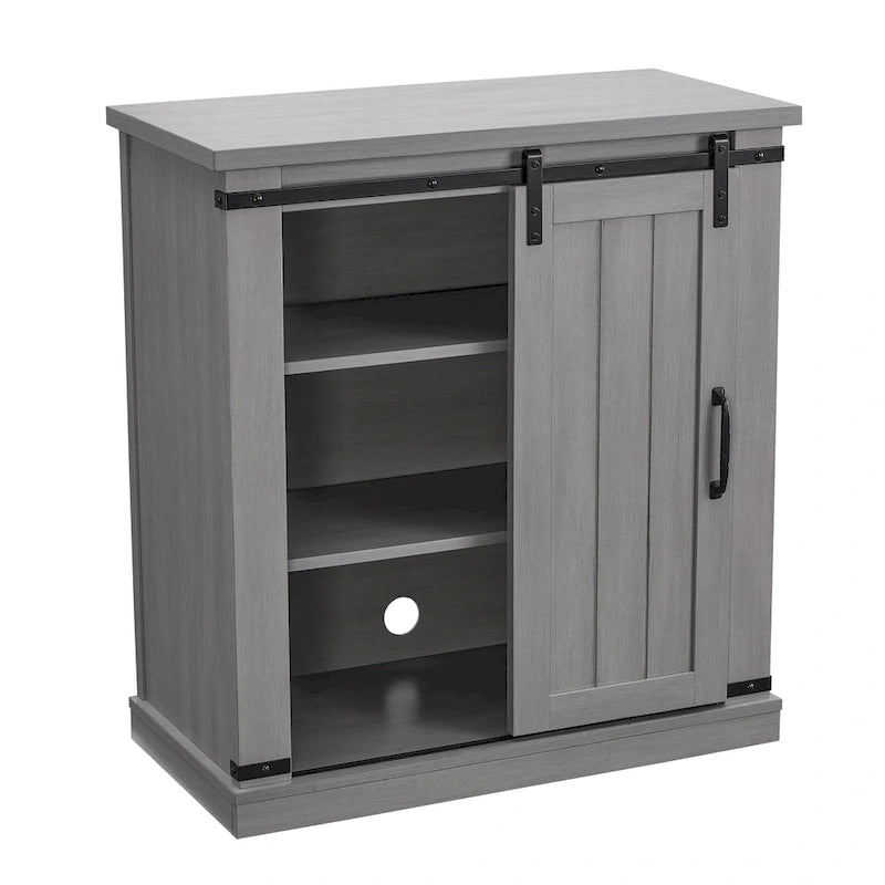 32 in. Sliding Barn Door Accent Cabinet Storage - 32 in Width