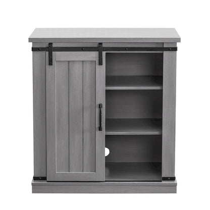 32 in. Sliding Barn Door Accent Cabinet Storage - 32 in Width