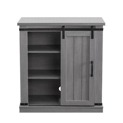 32 in. Sliding Barn Door Accent Cabinet Storage - 32 in Width