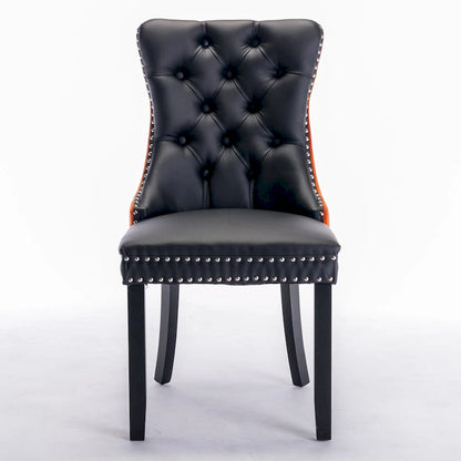 Set of 2 Modern High-End Tufted Solid Wood Upholstered Dining Chair with Nailhead Trim