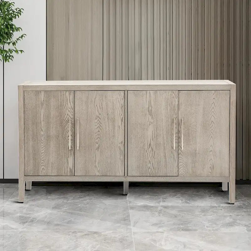 Minimalist Vintage Wooden Sideboard with Solid Pine Wood Legs