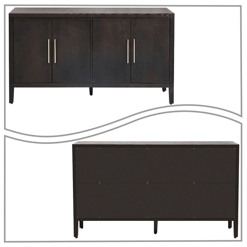 Minimalist Vintage Wooden Sideboard with Solid Pine Wood Legs