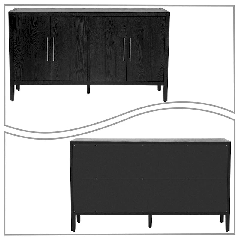 Minimalist Vintage Wooden Sideboard with Solid Pine Wood Legs