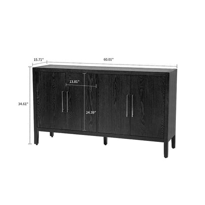 Minimalist Vintage Wooden Sideboard with Solid Pine Wood Legs