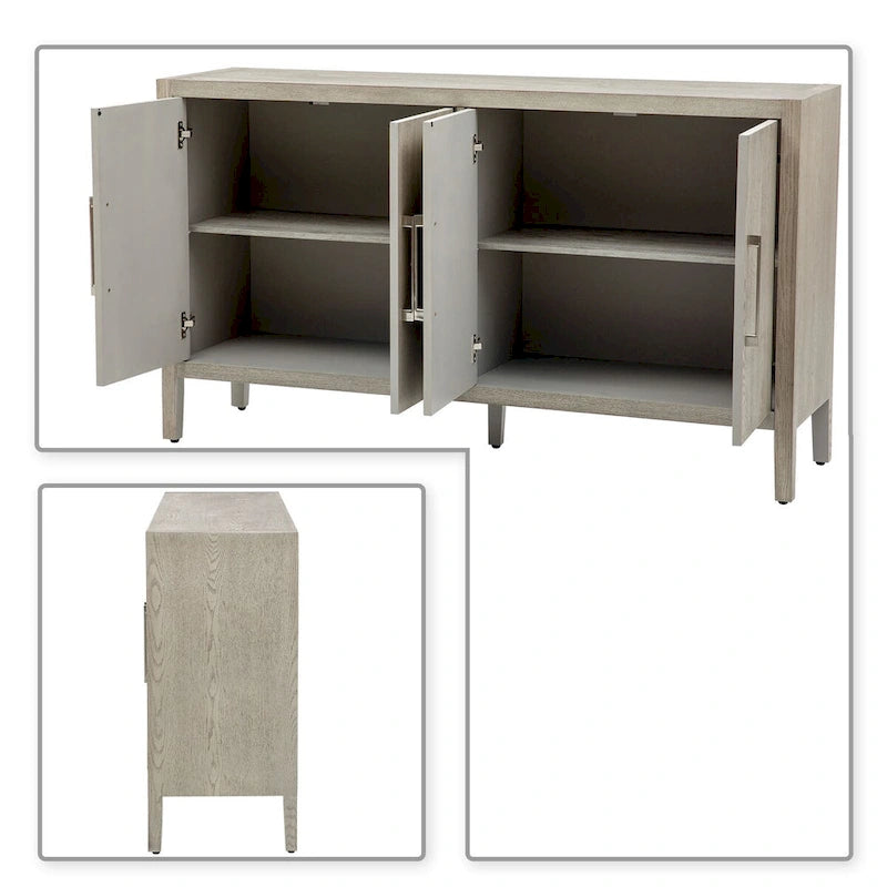 Minimalist Vintage Wooden Sideboard with Solid Pine Wood Legs