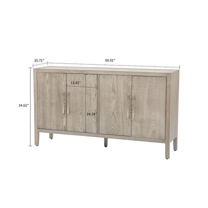 Minimalist Vintage Wooden Sideboard with Solid Pine Wood Legs
