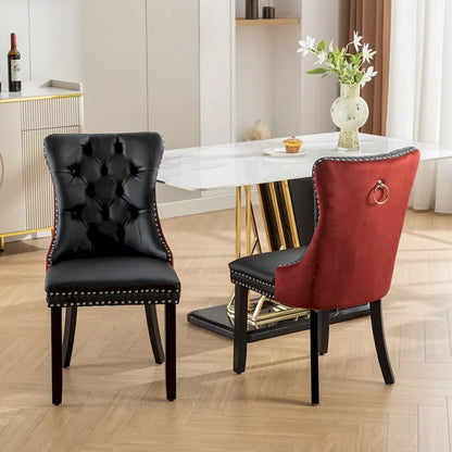 High-end Tufted Upholstered Nailhead Trim Dining Chair, Set of 2