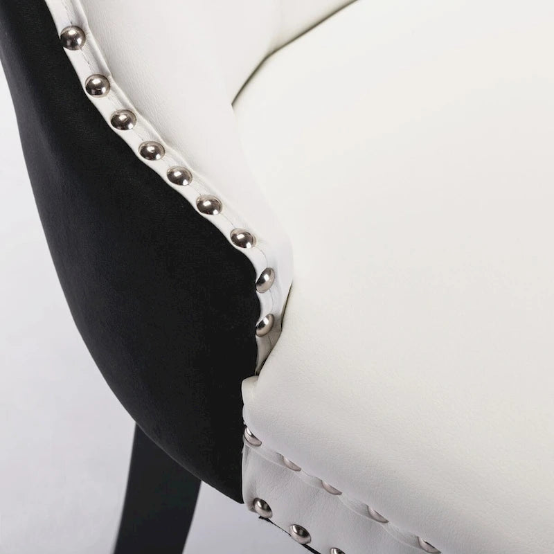 High-end Tufted Upholstered Nailhead Trim Dining Chair, Set of 2