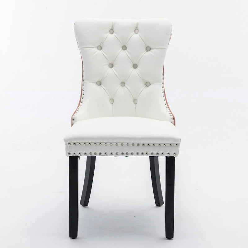 High-end Tufted Upholstered Nailhead Trim Dining Chair, Set of 2