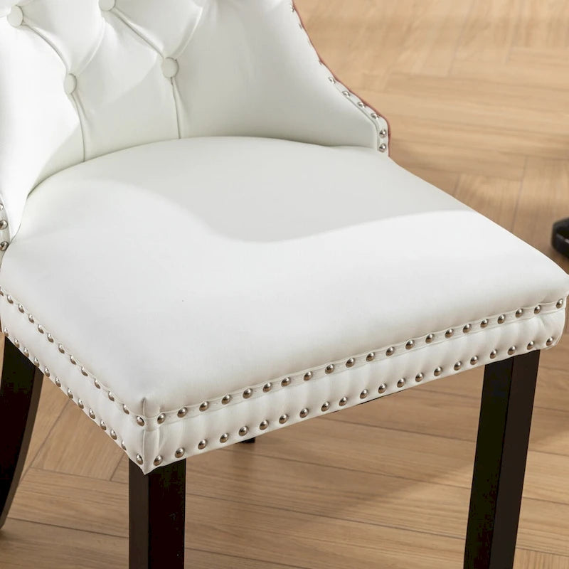 High-end Tufted Upholstered Nailhead Trim Dining Chair, Set of 2