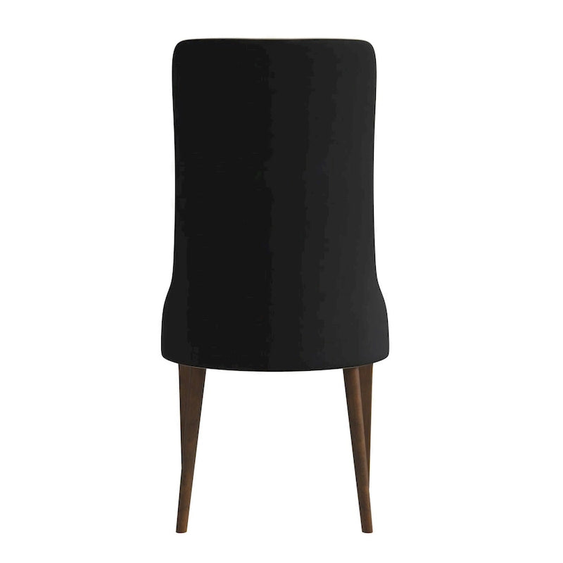 High-Back Dining Chair Upholstered in Leather with Ash Wood Legs Elm Collection