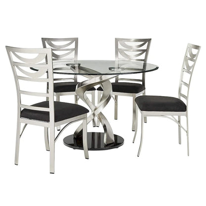 Sculpture I Contemporary Black Steel 5-Piece Round Dining Set by Furniture of America