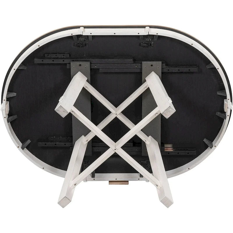 5 PCS Farmhouse Dining Table Set of 4 Chairs, Extendable