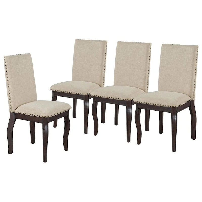 5 PCS Farmhouse Dining Table Set of 4 Chairs, Extendable