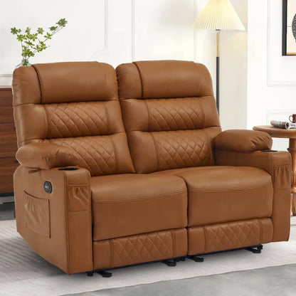 MCombo Electric Power Loveseat Recliner, Power Reclining Sofa with Heat and Vibration, USB Ports, Cup Holders PR622