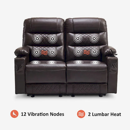 MCombo Electric Power Loveseat Recliner, Power Reclining Sofa with Heat and Vibration, USB Ports, Cup Holders PR622