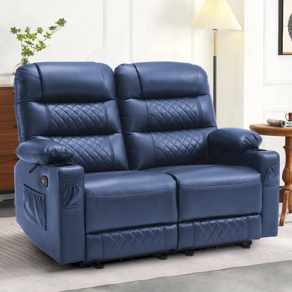 MCombo Electric Power Loveseat Recliner, Power Reclining Sofa with Heat and Vibration, USB Ports, Cup Holders PR622