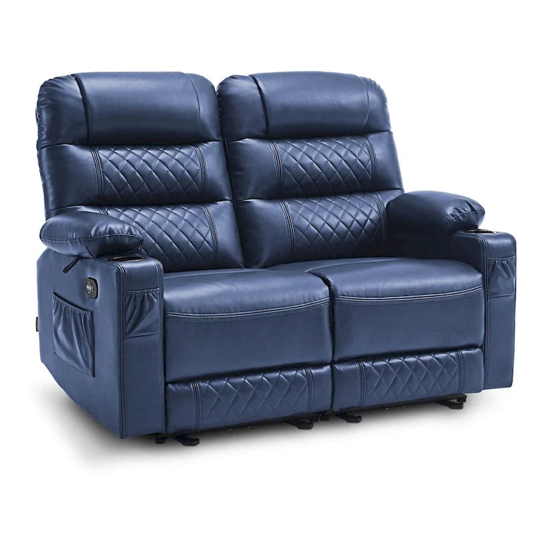 MCombo Electric Power Loveseat Recliner, Power Reclining Sofa with Heat and Vibration, USB Ports, Cup Holders PR622