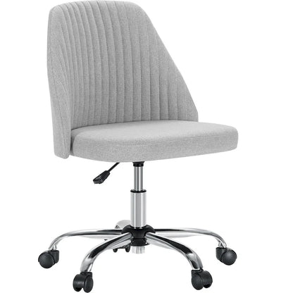 Armless Home Office Desk Chair with Wheels Adjustable Swivel Task Computer Vanity Chair for Small Spaces