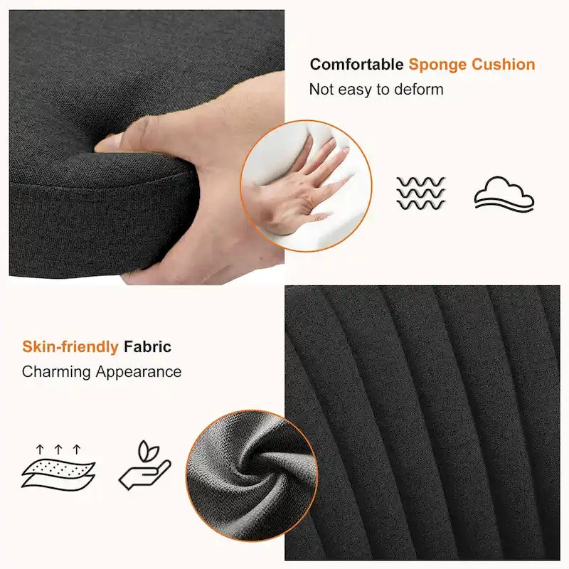 Armless Home Office Desk Chair with Wheels Adjustable Swivel Task Computer Vanity Chair for Small Spaces