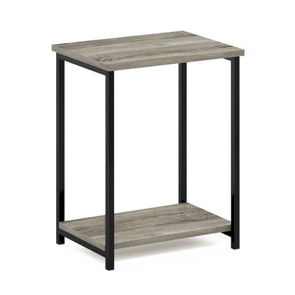Furinno Simplistic Industrial Metal Frame End Table, 1-Pack, Espresso