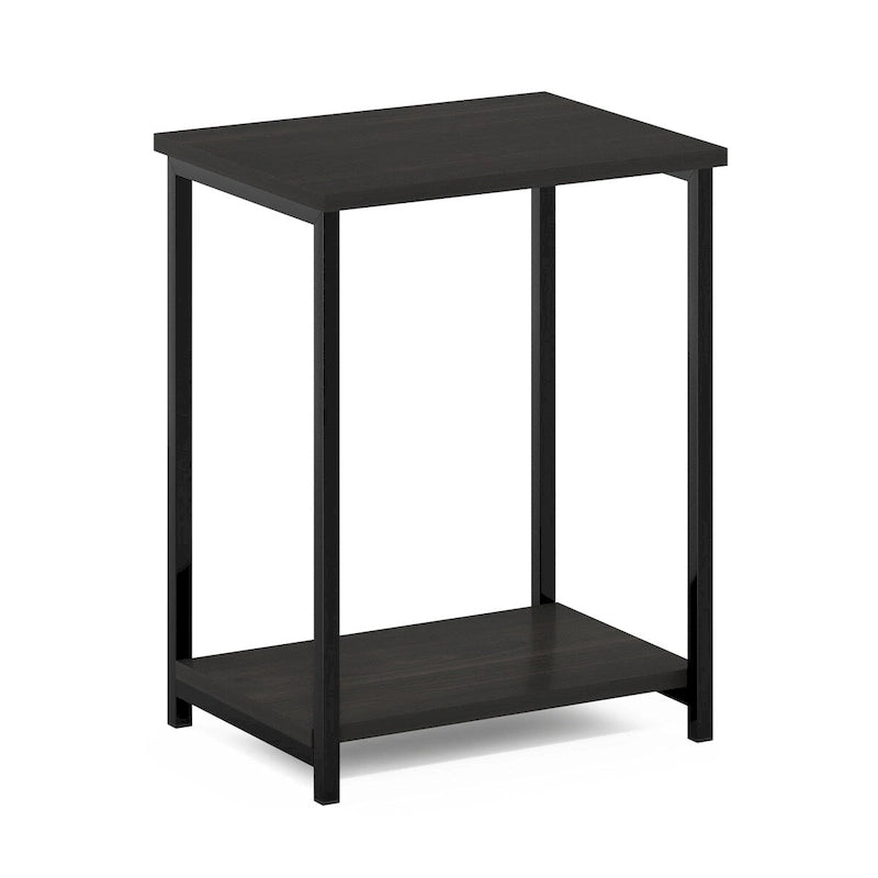 Furinno Simplistic Industrial Metal Frame End Table, 1-Pack, Espresso