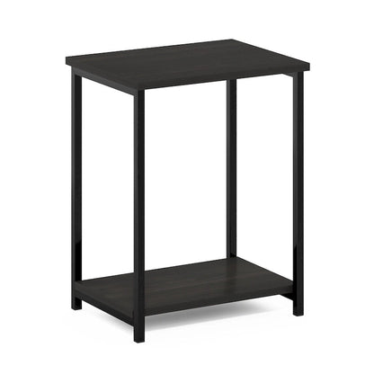 Furinno Simplistic Industrial Metal Frame End Table, 1-Pack, Espresso