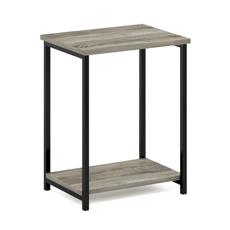 Furinno Simplistic Industrial Metal Frame End Table, 1-Pack, Espresso