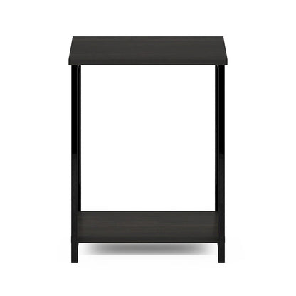 Furinno Simplistic Industrial Metal Frame End Table, 1-Pack, Espresso