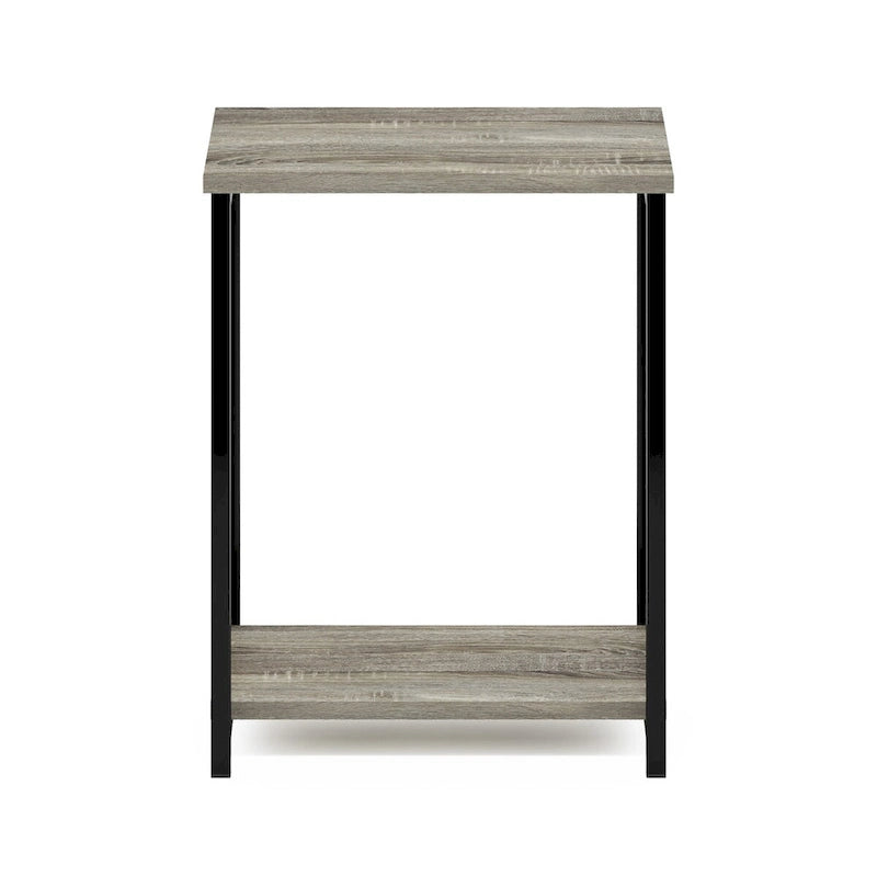Furinno Simplistic Industrial Metal Frame End Table, 1-Pack, Espresso