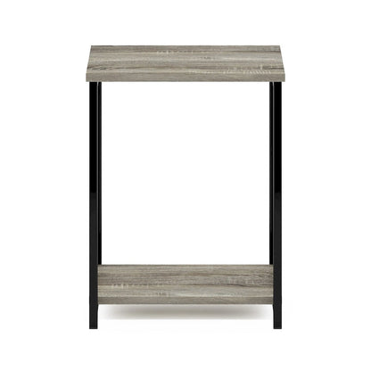 Furinno Simplistic Industrial Metal Frame End Table, 1-Pack, Espresso