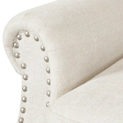 COZYMAN Modern Solid Wood Armchair Upholstered Fabric/Faux Leather Accent Chair for Living Room