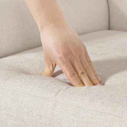 COZYMAN Modern Solid Wood Armchair Upholstered Fabric/Faux Leather Accent Chair for Living Room