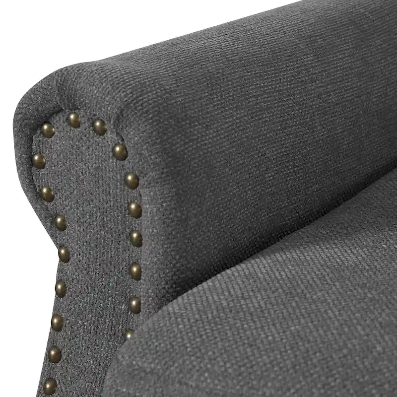 COZYMAN Modern Solid Wood Armchair Upholstered Fabric/Faux Leather Accent Chair for Living Room