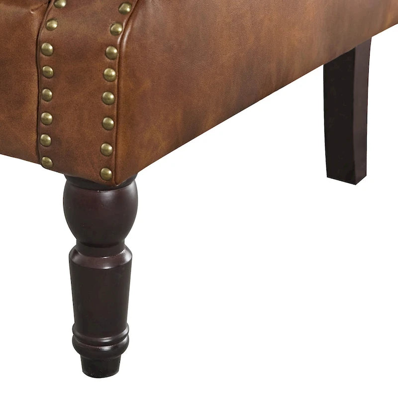 COZYMAN Modern Solid Wood Armchair Upholstered Fabric/Faux Leather Accent Chair for Living Room