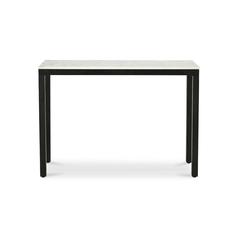 Aurelle Home Pariso Modern White Marble-Top Console Table - 42 W x 30 H x 14 D
