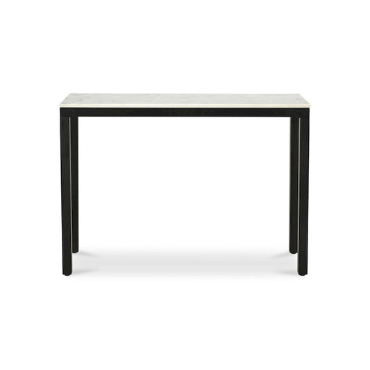 Aurelle Home Pariso Modern White Marble-Top Console Table - 42 W x 30 H x 14 D