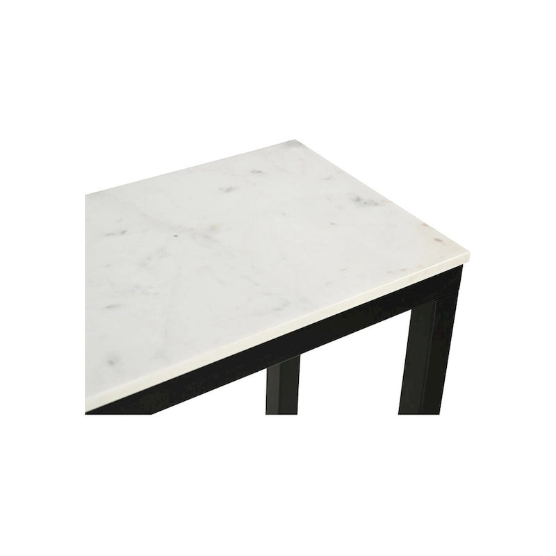 Aurelle Home Pariso Modern White Marble-Top Console Table - 42 W x 30 H x 14 D