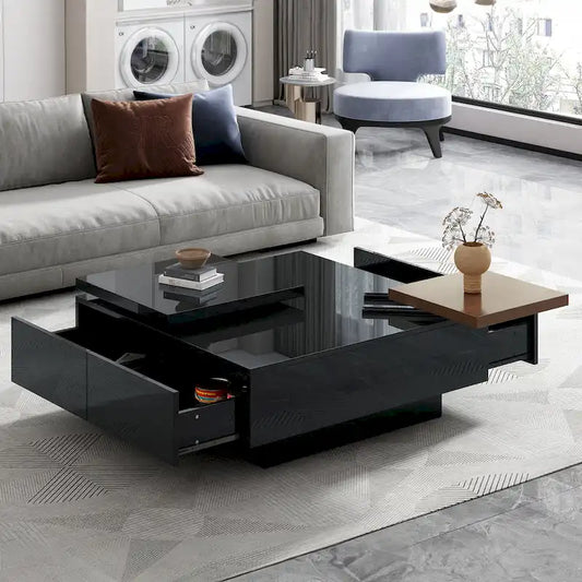 Square Wood Coffee Table with High Gloss finish