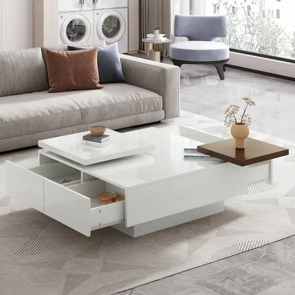 Square Wood Coffee Table with High Gloss finish