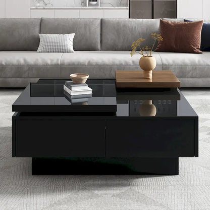 Square Wood Coffee Table with High Gloss finish