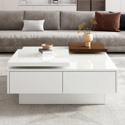 Square Wood Coffee Table with High Gloss finish