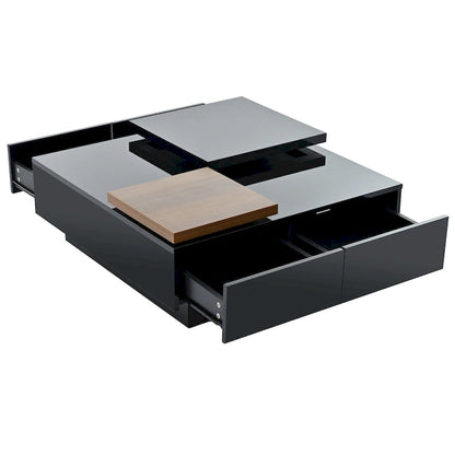 Square Wood Coffee Table with High Gloss finish