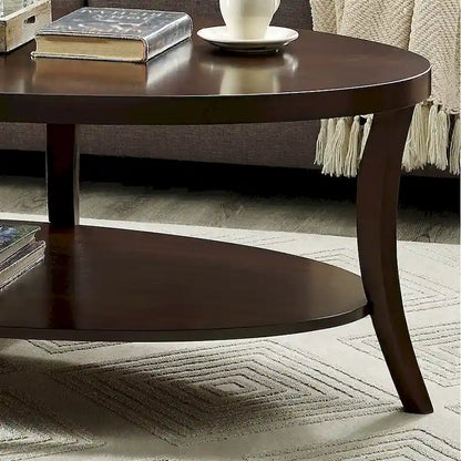 Oval Coffee Table with Shelf