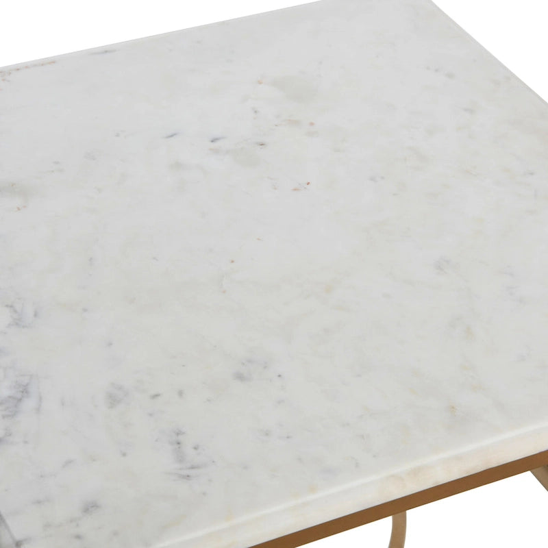 Marble and Metal End Table